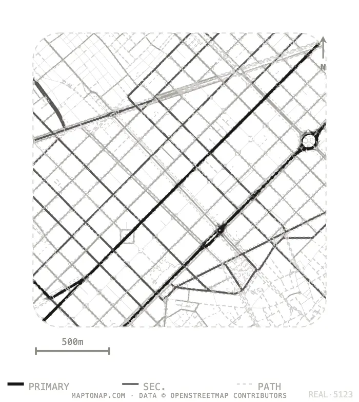 Street network map of L'Eixample, Barcelona
