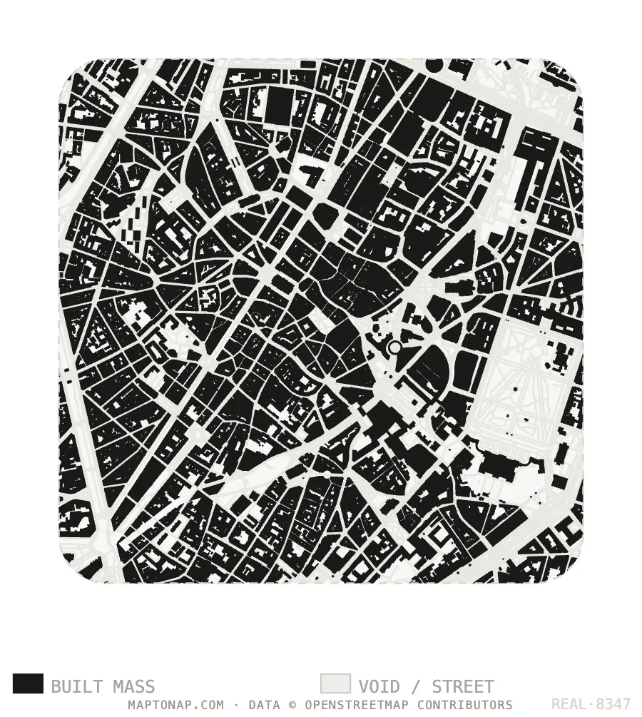 Figure ground plan of Brussels Pentagon