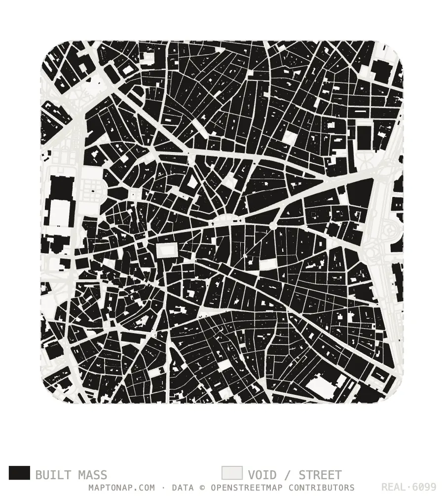 Figure ground plan of Madrid Centro