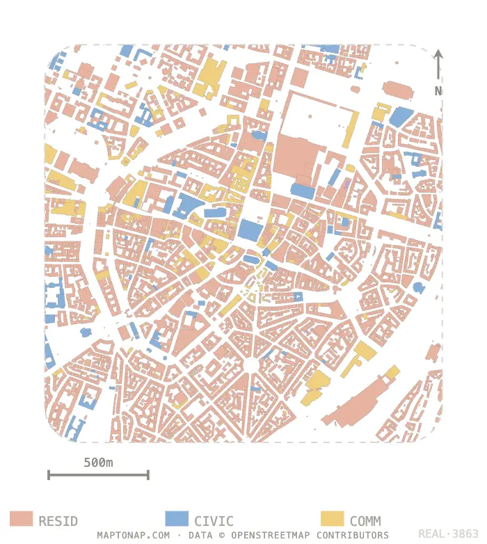 Land use map of Altstadt, Munich
