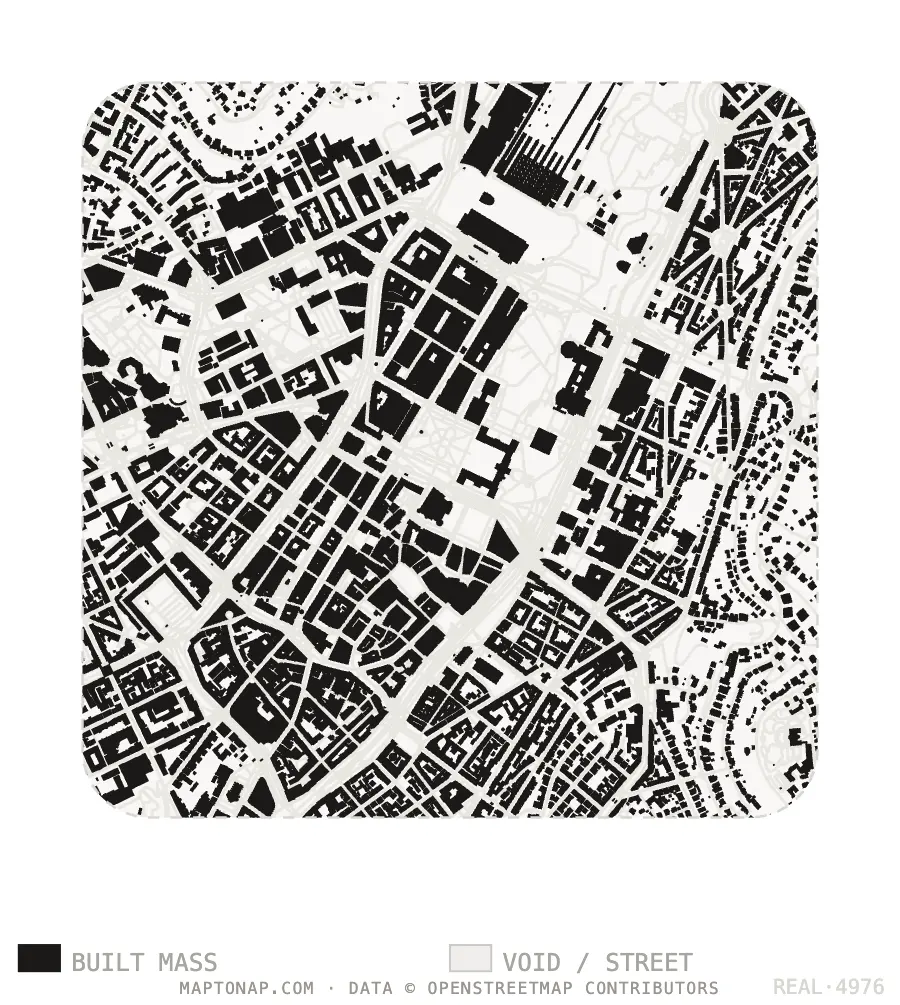 Figure ground plan of Stuttgart Mitte