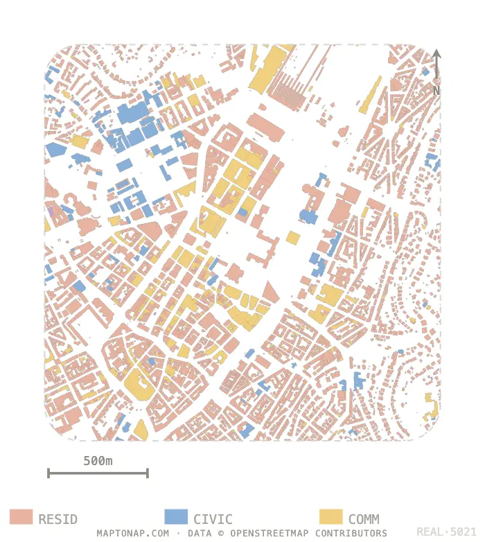 Stuttgart Mitte Functional areas